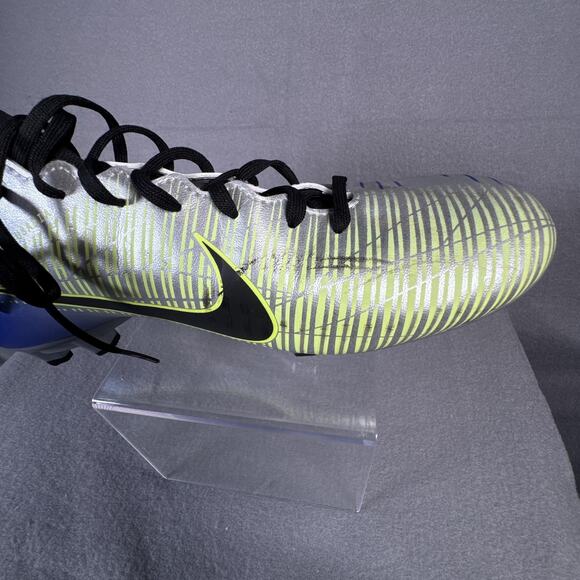 Nike Mercurial Soccer Shoes Mens Size 10 Silver Blue Ousadia Alegria 921506-407 - Picture 8 of 10